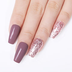 YICKYUE - Gel Nail Polish 7.5ml Nude Pink Semi Permanent UV Gel Varnish Soak Off Glitter Sequins Nail Art Gel Need Base Top Coat