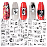 1PC Sexy Lady Pattern 3D Nail Stickers Character Image Decals Slider Valentine Black White DIY Nail Art Decorarion