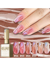 YICKYUE - 15ml Ice Candy Cat's Eye Gel Nail Polish, UV/LED Soak-Off, 6 Colors For Choose, Glossy Finish for DIY & Salon Use
