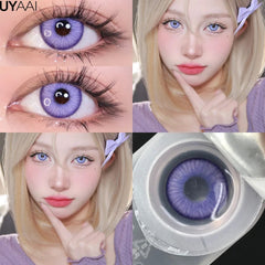 YICKYUE Halloween Cosplay Color Contact Lenses Cosplay Lens Anime Red Lenses Girl Tears Graduated Colored Lenses Makeup Eye Len