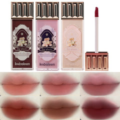 Yickyue Cloud Bear Matte Liquid Lipstick Velvet Nude Red Lip Gloss Long Lasting Non-stick Cup Lip Mud Tint Cream Makeup Cosmetics