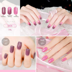 Yickyue 7ml Thermal Gel Nail Polish Temperature Color Changing Nail Gel Soak Off Holographic Gel Varnish DIY Design Nail Polish