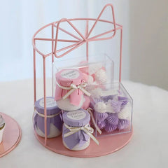 Yickyue Bird Cage Modeling Decorative Props Dessert Rack Pink Iron Art Cupcake Snack Rack Tea Break Pastry Wedding Dessert Display Table