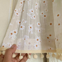French pastoral floral door curtain cotton and linen bedroom partition bathroom feng shui curtain
