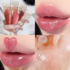 YICKYUE - Shiny Mirror Lip Glaze Watery Lip Gloss Waterproof Lasting Glitter Transparent Jelly Liquid Lipstick Womon Makeup Lips Cosmetic