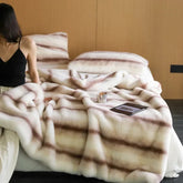 Yickyue Luxury Thickend Imitation Fur Winter Warm Blanket for Bed High-end Faux Mink Velvet Sofa Blanket Comfortable Sofa Blanket Throw