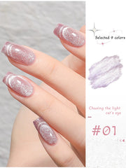 YICKYUE - 1-9pcs Iridescent Cat's Eye Gel Polish Kit - 12ml Multicolor Nail Art Supplies with Glass-like Shine (9 Trendy Shades)