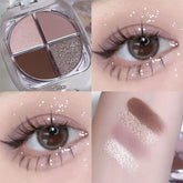 YICKYUE - Milk Grey Lilac Four Color Eye Shadow Pearlescent Matte Acrylic Eyeshadow Crystal Shell Cosmetics Natural Nude Makeup Trim Plate