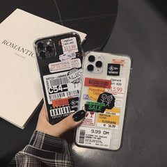 Luxury QR Code phone case letter for iphone 11 Pro Max X XS MAX XR cover laser tpu soft for iphone 12 mini pro max 7 8 plus case
