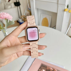 Suitable For Apple Watch 7 6 5 SE 4 3 2 Strap+Case Fashion Waist PC Solid Color For iwatch Band 45mm 41mm 40mm 44mm Resin Strap
