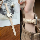 YICKYUE - Slim Leather Strap for Apple Watch Band 44mm 40 41 45 38 49 42 46mm Women Wrist Bracelet IWatch Serie 10 9 8 7 6 5 4 SE Ultra 2