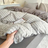 YICKYUE - Japanese Style Bedding Set Flat Sheet Pillowcases Duvet Cover No Filler Single Full Size 2025 Spring Summer Hotel Bed Linens