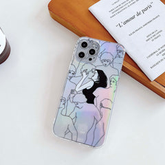 Art David Diy phone case silicone girl cover conque for iphone xr xs max 11 pro max 12 mini x 7 8 plus kiss capa shell