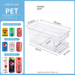 Double Layer Drink Holder Kitchen Accessories Storage Organizer Fridge Organizer Drink Dispenser Automatic Roll Off Drink Box