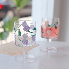 Summer Romance New Iris Language Sparkling Wine Glass Girl Heart High Borosilicate Glass Water Cup Goblet Coffee Milk Cup