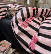 YICKYUE Modern sweet cool stripes letter bedding set,twin full queen black pink cotton home textile bed sheet pillow case quilt cover