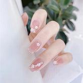 24pcs/box Detachable Fake Nails Set Fresh Florets Full Nail Art Tips Beauty Nail Artificial False Nails Tips With Wearing Tools