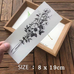 Waterproof Temporary Tattoo Sticker Black Sketch Flower Design Body Art Fake Tattoo Flash Tattoo Arm Leg Male Female