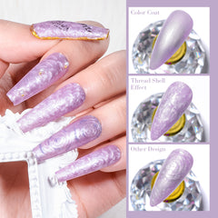 YICKYUE - 5ml Thread Shell Nail Gel Polish Purple Pearl Shell Vernishes Semi Permanent Soak Off UV LED Nail Art For Manicure