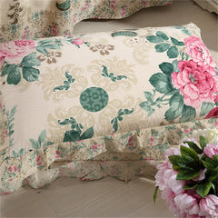 YICKYUE - Korean Style 100% Cotton Bedding Comforter Cover Set with Pillowcase Flower housse de couette 220x240 Duvet Cover set King Siz