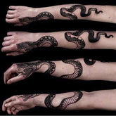YICKYUE - Big Snake Tattoo Flower Arm Waterproof Tatouage Serpent Temporary Tattoo Fake Tattoo Faux Tatouage Black Back Hand Cool Adesivos