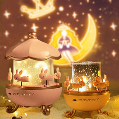 Starlight Projector Full of Gypsophila Ceiling Rotating Night Light Toy Music Box Lamp Bluetooth Player Children Birthday Gift