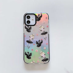 Ballet girl and rose deer cute phone case clear silicone cover For iphone xr xs max x 11 pro max 12 mini high quality capa shell