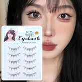 Yickyue 5 Pair Natural Manga False Eyelashes Transparent Band Lashes Handmade Eyelash Cosplay Korean Fashion Wispy Extension Makeup Tool