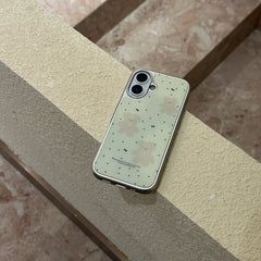 YICKYUE - Korean Ins Black Love Heart Cartoon Cute Bear Silver Edge Phone Case for iPhone 16 15 14 13 Pro Max Back Cover Fund