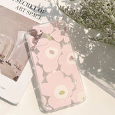 Pink pink flower summer soft silicone phone case for iphone 12 mini 11 pro max 7 8 plus se 2020 xs max xr x cute cover capa