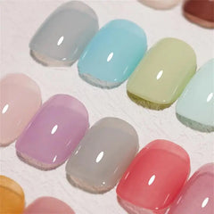 Yickyue New 6 Colors Nail Solid Glue Set Japanese Light Therapy Cream Summer Pudding Gel Nail Polish Palette Nail Salon Jelly Nail Gel