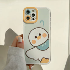 question mark "?" cute duck silicone phone case 3d shell for iphone 13 mini 11 12 pro max 7 8 plus xsmax xr x cartoon conque