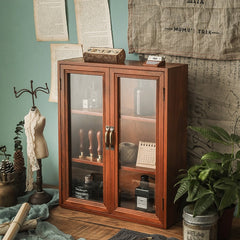 Transparant Display Makeup Organizer Antique Wood Design Skincare Storag Box Lipstick Perfume Luxury Rangement Home Organizer