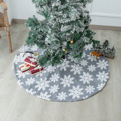 YICKYUE - Creative Christmas Jacquard Snowflake Tree Skirt Decoration Plush Christmas Tree Bottom Apron Holiday Party Decoration Supplies