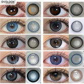 YICKYUE -1 Pair/2pcs 10 Tone Natural Colored Contact Lenses for Eyes Vision Correction Colored Eye Lenses for Myopia Beauty Lens