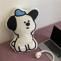 YICKYUE - Blue Hat Puppy Pillow Alien Napping Cushion Cute School Home Office Sofa Nap Pillows Soft Line Dog Back Cushions Home Decoration