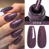 YICKYUE - 7ML Astral Purple Gel Nail Polish Glitter Red Coffee Color Semi Permanent UV Gel All For Nails Art Manicure Varnish