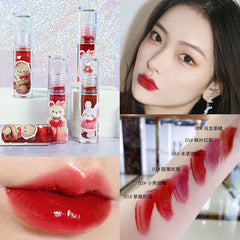 Mansly Kawaii Makeup Lip Tint Korean Lipgloss Cute Bear Long Lasting Waterproof Liquid Lipstick Women Make Up