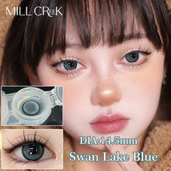 YICKYUE - 1 Pair/2pcs Color Contact Lenses for Eyes High Qualit with Myopia Prescription Beauty Pupil Yearly Use Fast Shipping