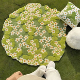 YICKYUE - Garden Handmade Acrylic Tufted Round Carpet For Living Room Home Fresh Flowers Rugs For Bedroom Soft Sofa Coffee Table Floor Mat