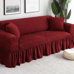 1/2/3/4 Seater Bubble Plaid With Skirt Dining Sofa Cover Elastic Sofa Slipcover Stretch Sofa Covers Universal Size Sofa Cover
