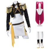 YICKYUE Mira Cosplay Costume Wig Shoes Black Coat Singing Suit Song-Promotion Costume Women Halloween Party Role Playing Outfit