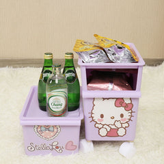 Yickyue Simple Storage Rack Snack Sundries Rack Can Be Superimposed with Pulley Cartoon Toy Stickers Pet Supplies Household Trolley