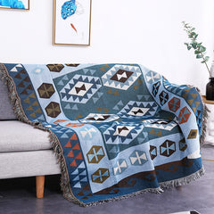 Ethnic style double-sided throw blanket for bed Abstract geometry Sofa towel homestay decoration Bedspread dust cover Picnic mat