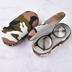 Double Interlayer with Mirror Camouflage Stripe Metal Contact Lens Case for Kit Box Dual Purpose Reading Glasses Case