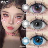 YICKYUE - 1Pair Korean Lenses Myopia Colored Contact Lenses for Eyes Pink Lenses Beauty Pupils Blue Lenses Cosmetics Fashion Lenses