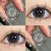 YICKYUE - 2Pcs Myopia Color Contact Lenses Color Lens Eyes With Diopters Fashion Lenses Gray Natural Beauty Pupil Free Shipping