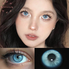 YICKYUE Elsa Green Contact Lenses for Eyes Natural Yearly Contact Lens Big Beauty Pupil Degrees Prescription Myopia