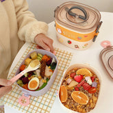 Kawaii Lunch Box for Girls Portable School Kids Plastic Picnic Bento Box Microwave Food Box with Lid Fruit Storage Container
