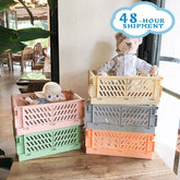 W&G Ins Kawaii Desktop Folding Storage Basket Sundry Toys Snack Box Dormitory Artifact Storage Basket 2021 New
